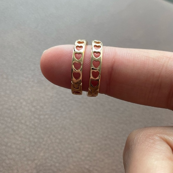 NWOT- Rosegold Small Heart Hoops - Picture 4 of 5